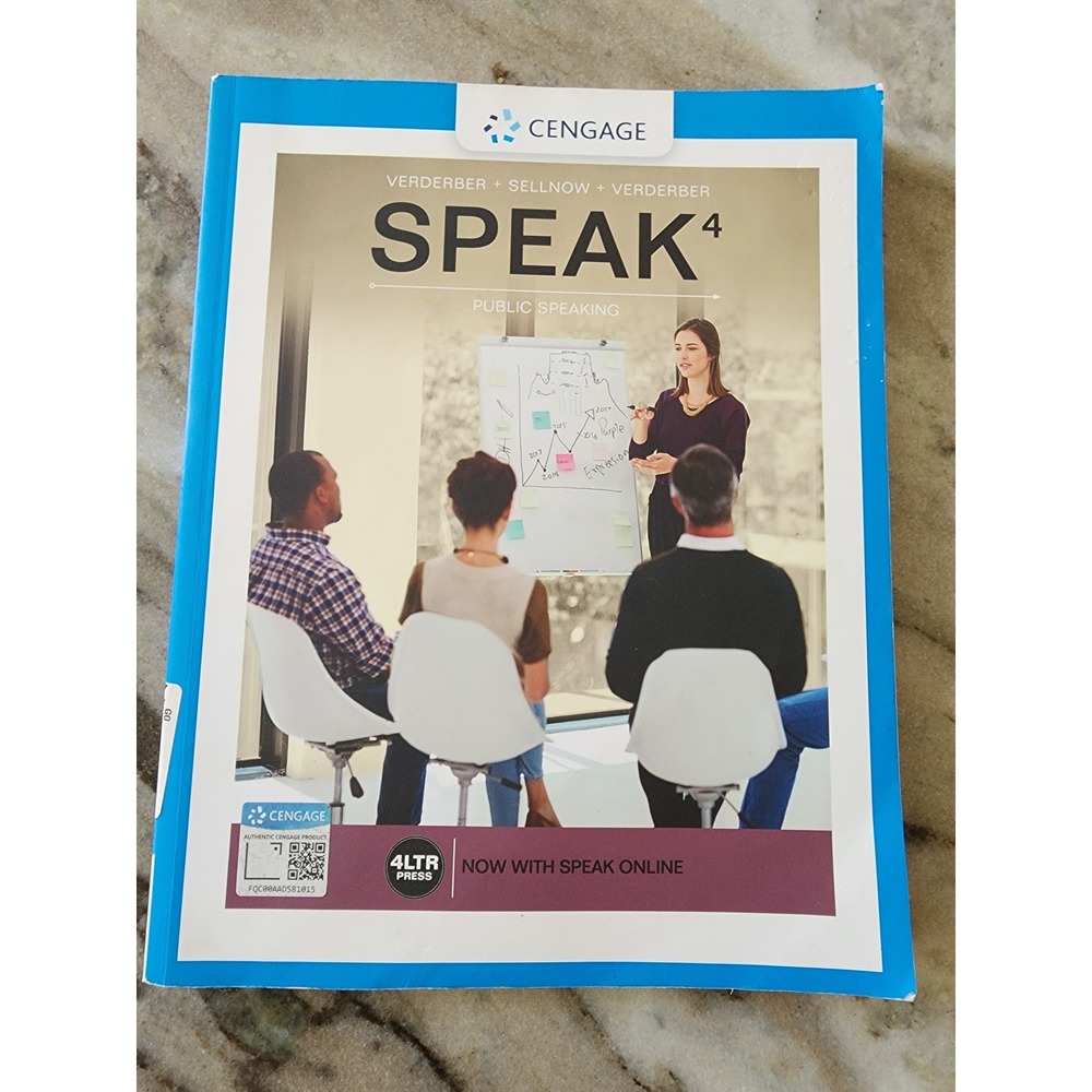 SPEAK 4 Public Speaking Textbook Verderber Sellnow 4th Edition Cengage 4LTR